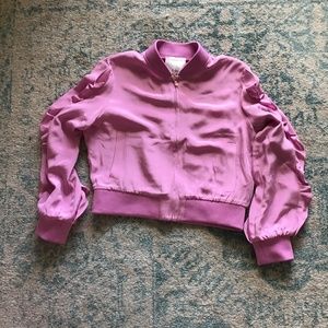 Tibi pink silk bomber jacket